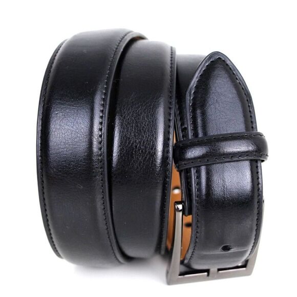 DOCKERS BLACK GENUINE LEATHER 1 1/8"Wd CASUAL DRESS MEN'S BELT Sz 34/85 (F89 - Picture 1 of 15